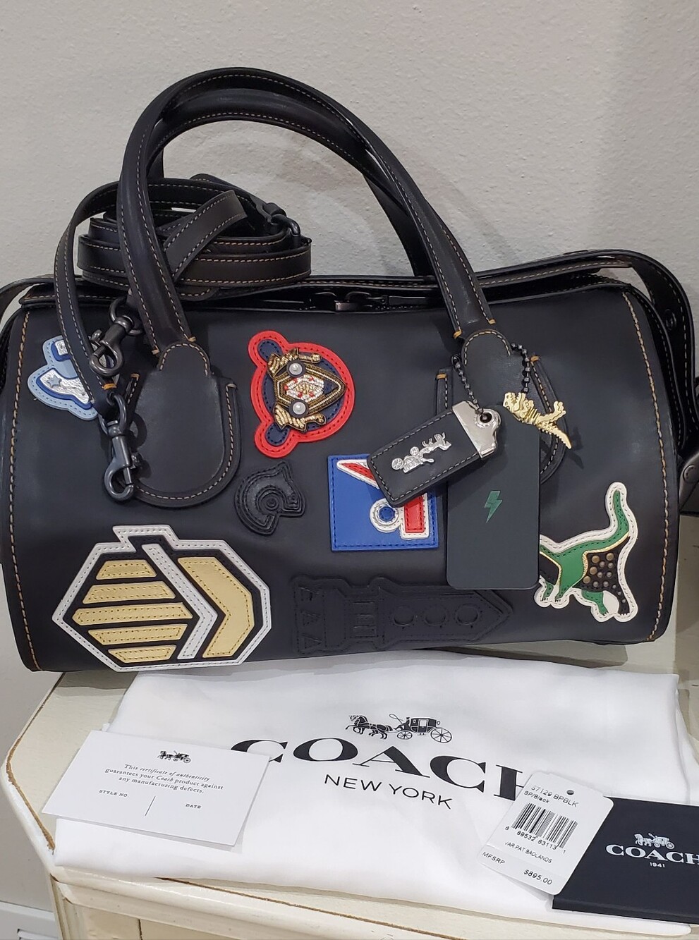 💥SOLD💥Coach 1941 Badlands Satchel With Varsity Patches